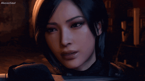 a close up of a woman 's face with illusive soul written in the upper right corner