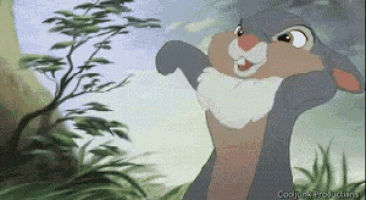 a cartoon rabbit is standing in a field with a tree in the background and the words cooljunk productions on the bottom