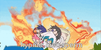 a cartoon of a group of people with the words hypmic men sperm
