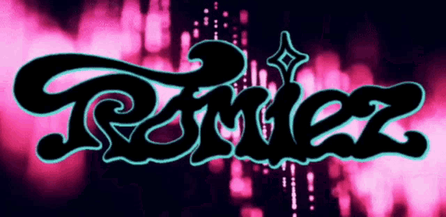 the name ramirez is written in black and neon