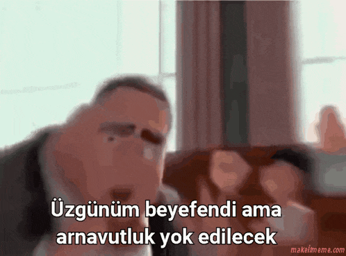 a cartoon of a man with a foreign language caption