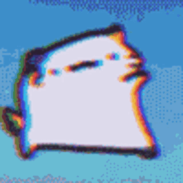 a pixelated image of a ghost with a blue background
