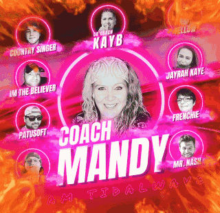 a poster for coach mandy am tidalwaves