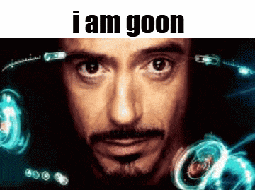 a close up of a man 's face with the words " i am goon " above him