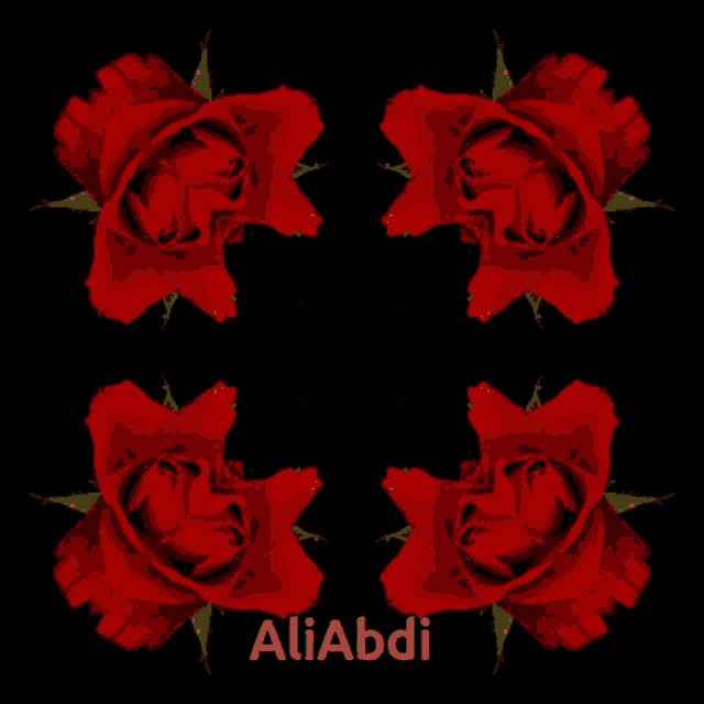 a picture of red roses with the name aliabdi