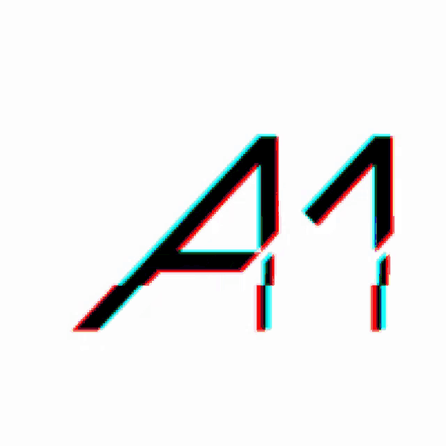 the letter a is written in pink and green on a white background .