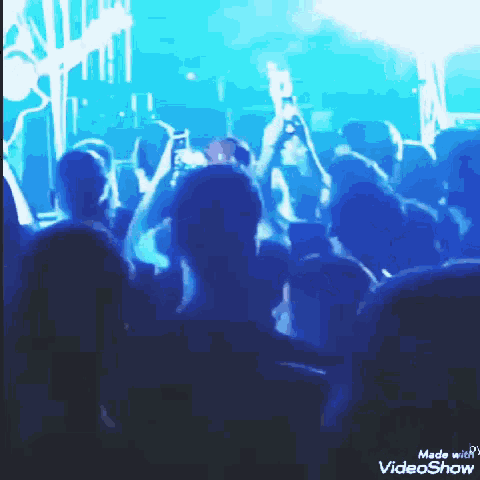 a crowd of people at a concert with the words made with videoshow in the corner