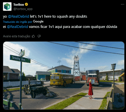 a tweet from torbox shows a woman standing on the sidewalk