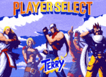 a player select screen for a video game with terry on the bottom