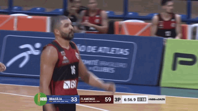 a basketball game between brasilia and flamengo