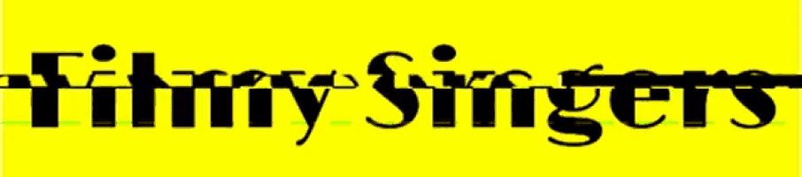 a yellow sign that says filmy singers in black