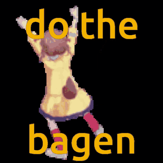 a picture of a girl with a dog tail and the words do the bagen