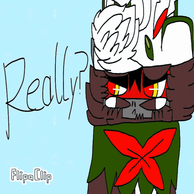 a drawing of a monster with the word really written on the bottom