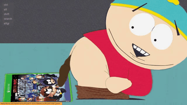 a cartoon character is sitting next to a xbox one game