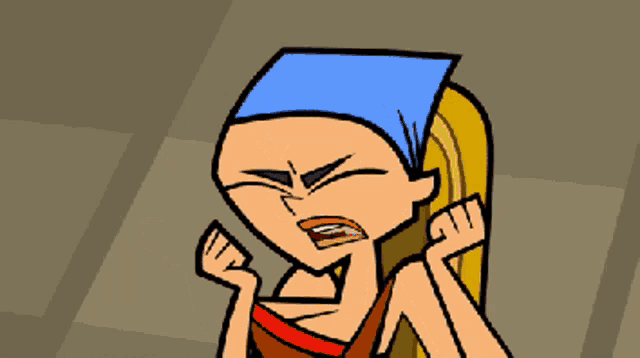 a cartoon of a girl with a blue headband on