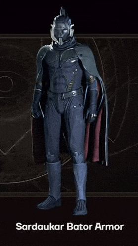 a picture of a superhero with the name sardaukar bator armor