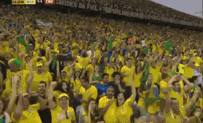 a crowd of people cheering in a stadium with a banner that says " santos da fiel "