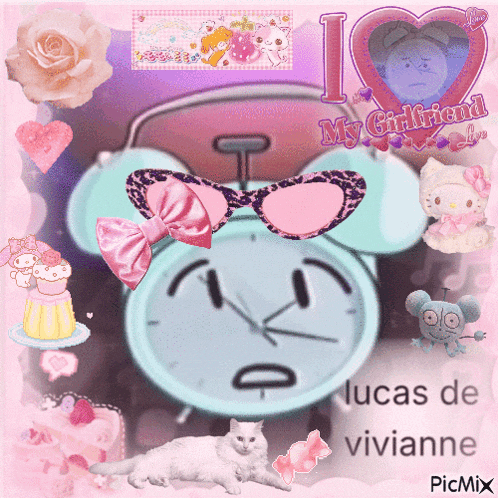 a picture of a clock that says i love my girlfriend on the bottom