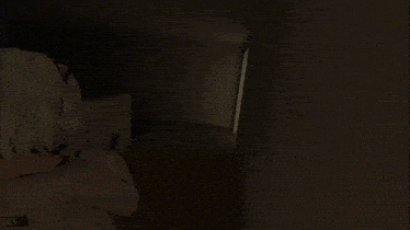 a person holding a gun in a dark room with a shirt that says ' ii ' on the back