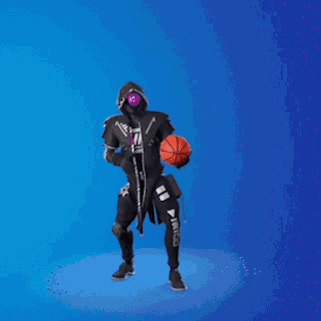 a person holding a basketball in a video game