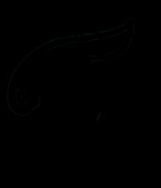 a neon sign of a letter t on a black background .