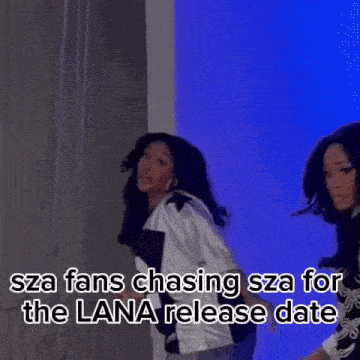 a woman in a football jersey is dancing with the caption sza fans chasing sza for the lana release date