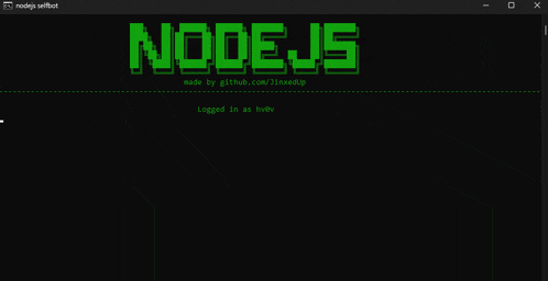 a screen shot of a program called node js
