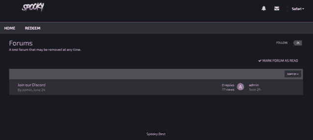 a screenshot of a spooky website that says redeem key