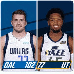 two basketball players from the dallas and utah teams