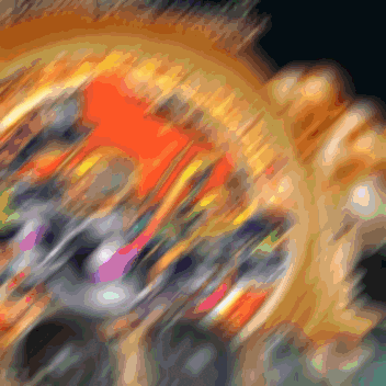a blurred image of a circular object with a red circle in the center