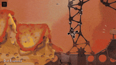 a screenshot of a video game that says 0 of 8 collected on the bottom