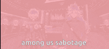among us sabotage is written on a purple background