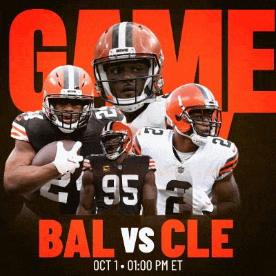 a poster for bal vs cle on oct 1 at 01:00 pm et