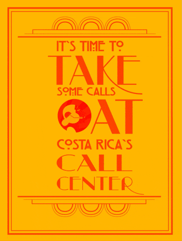 a yellow sign that says it 's time to take some calls cat costa rica 's call center