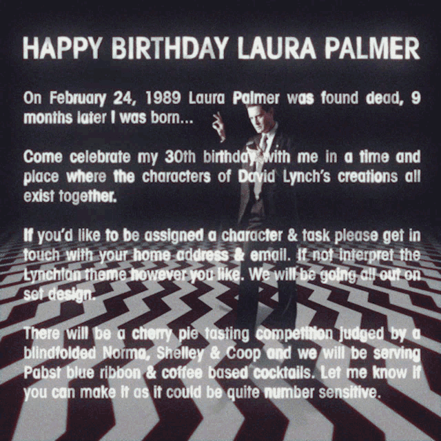 Wormell Happy Birthday Laura Palmer GIF - Wormell Happy Birthday Laura Palmer Laura Palmer GIFs