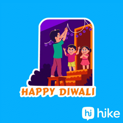 Happy Diwali Putting Lights Up GIF - Happy Diwali Putting Lights Up Cheer GIFs