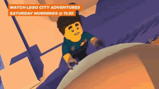 a cartoon character is standing on top of a cliff in a video game .