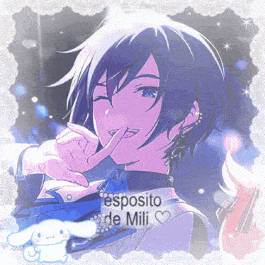 a picture of a boy with the name esposito de mili written on it