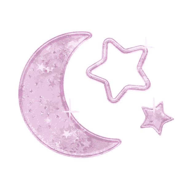 a pink crescent moon with a star in the middle