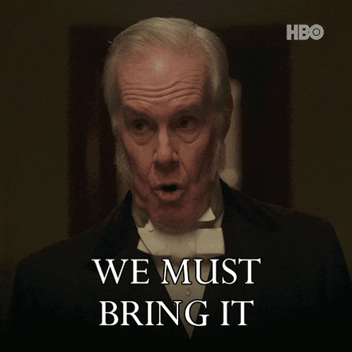 a man in a tuxedo with the words we must bring it