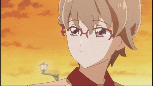 a close up of a girl wearing glasses and a red tie