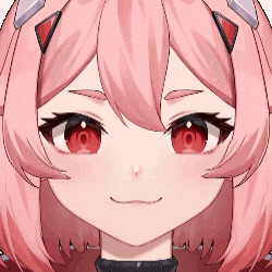 a close up of a girl 's face with red eyes