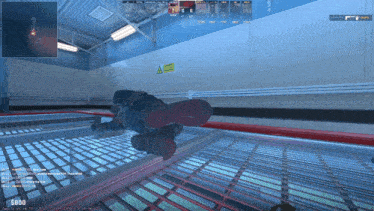 a screenshot of a video game shows a player laying on the floor