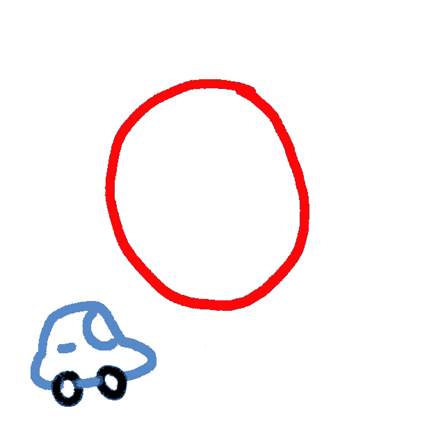a drawing of a no parking sign with the letter e in a red circle