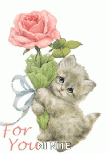 Kitten Cute GIF - Kitten Cute Flowers GIFs