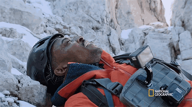 Hyped Anthony Mackie Descends A Cliff Face GIF - Hyped Anthony Mackie Descends A Cliff Face Excited GIFs