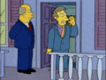 a cartoon of two men standing on a porch talking to each other