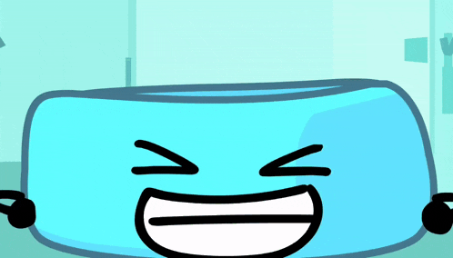 a cartoon of a blue object with arms and legs