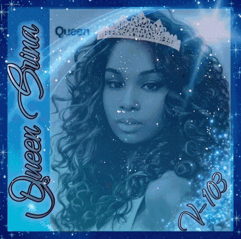 a picture of a woman wearing a tiara that says queen bijua on it