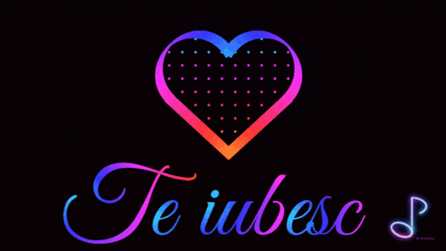 a colorful heart with the word te iubesc written below it